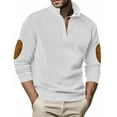 thumbnail image 4 of TAGOLD Men Fall Winter Sweater Tops,Men's Casual Solid Color Button Up Long Sleeved Shirt Long Sleeve Stand-up Collar Blouse Shirt, 4 of 5