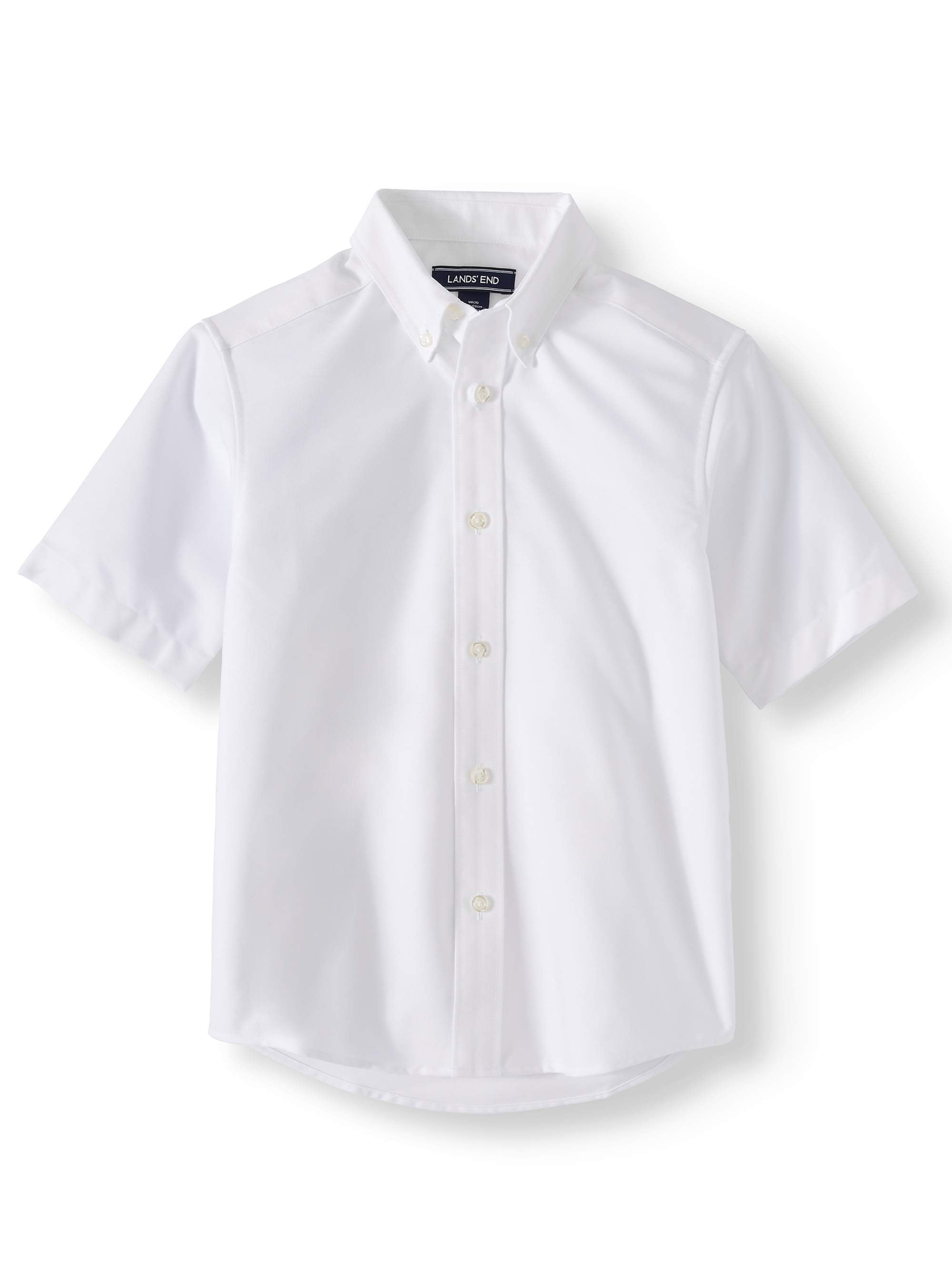 Lands End School Uniform Girls Short Sleeve Peter Pan Collar Broadcloth Shirt