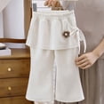 thumbnail image 5 of Mifsaly Girls Skirted Flare Pants Elastic Waist Straight Leg Skort Trousers Kids Cute Casual Bell Bottom Pant with Pockets, 5 of 8