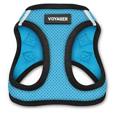 Voyager Step-in Air Dog Harness - All Weather Mesh Step in Vest Harness for Small and Medium Dogs - Harness (Baby Blue/Black Trim), XXX-Small