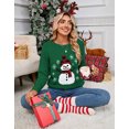 thumbnail image 5 of Cogild Snowman Christmas Sweaters for Womens Cozy Holiday Knitted Pullover for Winter, 5 of 7