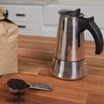 thumbnail image 3 of Cafetera espresso de acero inoxidable para estufa, 300 ml, 6 tazas, plateada, 3 of 8