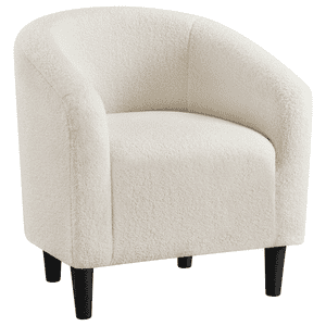 Yaheetech Upholstered Club Chair, Ivory