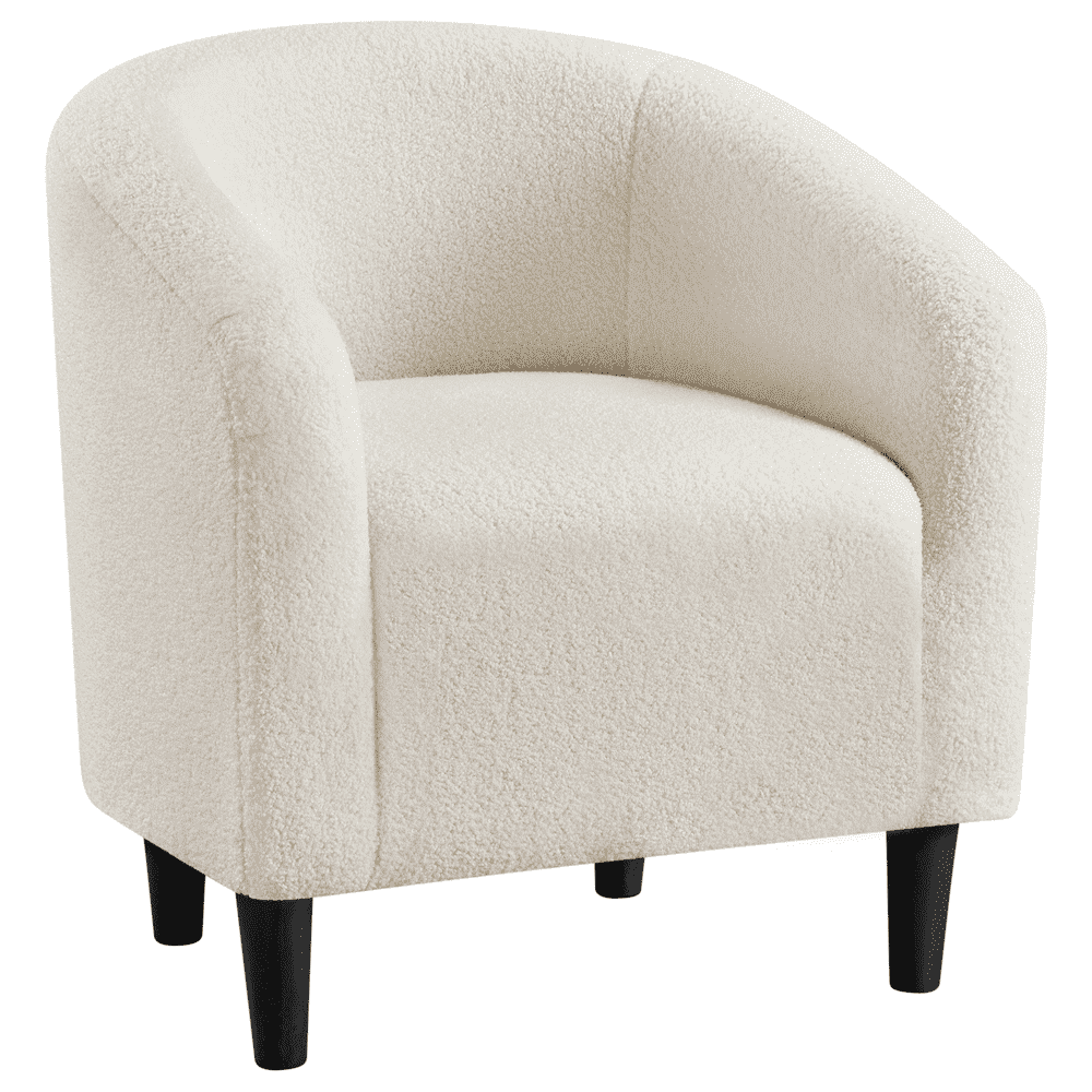 Yaheetech Upholstered Club Chair, Ivory