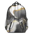 thumbnail image 3 of Black White and Gold Marble Backpack for School,Cute School Bag,Schoolbag with Adjustable Shoulder Straps & Padded Back,16.9 Inch, 3 of 5