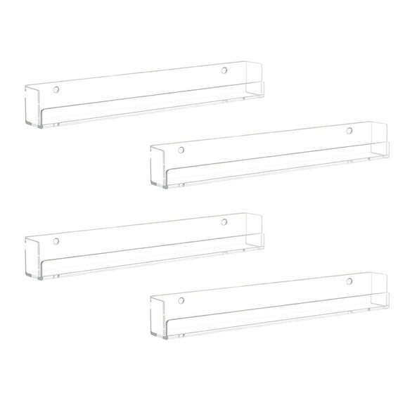 Acrylic Bathroom Shelves 15x1.3Inch Thick Acrylic Shelves Wall Mounted Versatile Floating Shelves Storage and Display