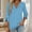 Light Blue, variant on Loose Fit Womens V-Neck Blouse 3/4 Sleeve Casual Top with Button Tabs, Soft Polyester Spandex, Relaxed Fit Tunic, Forest Green,Size L