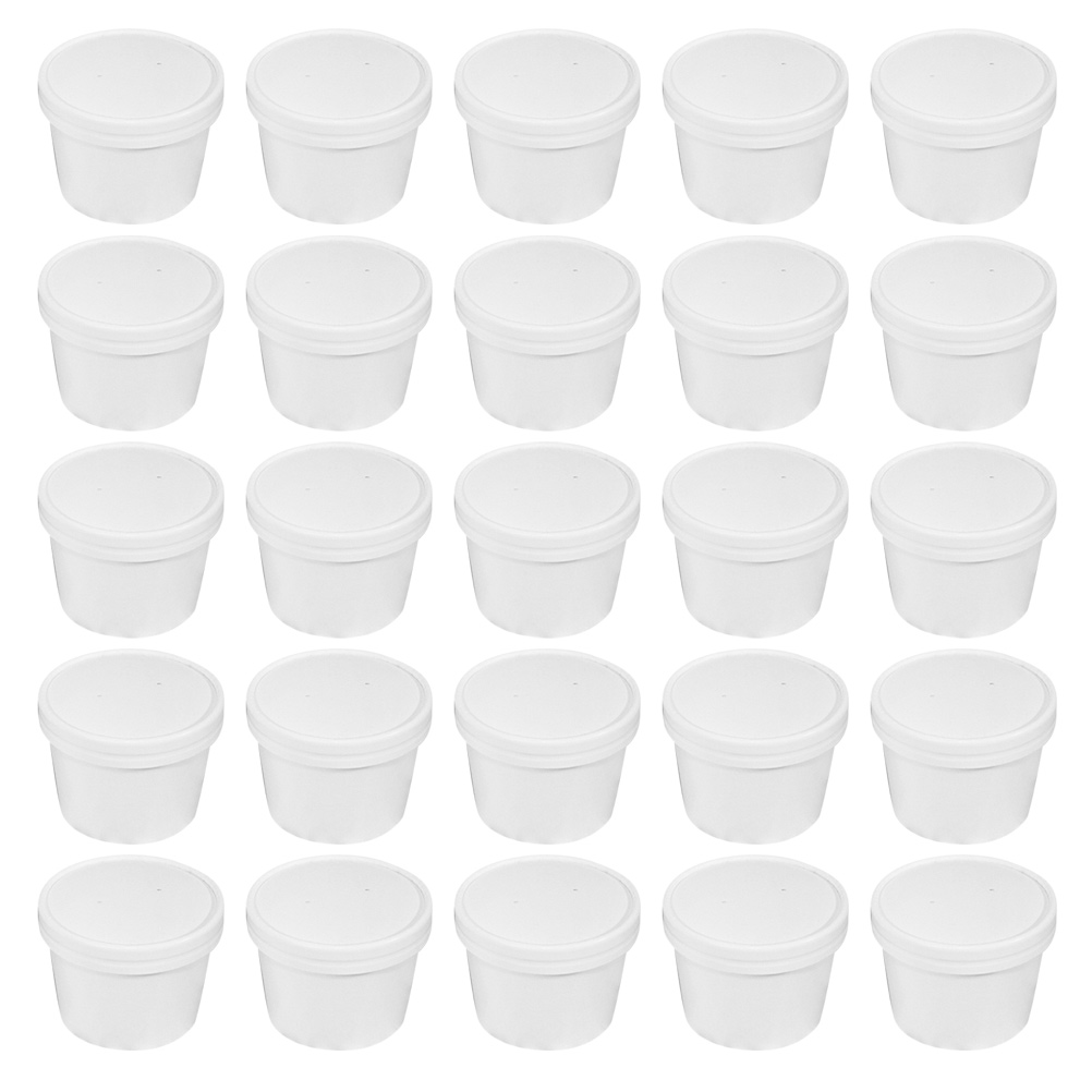 1 Set 25pcs Useful Dessert Bowls Ice Cream Bowls Portable Soup Bowls (White)