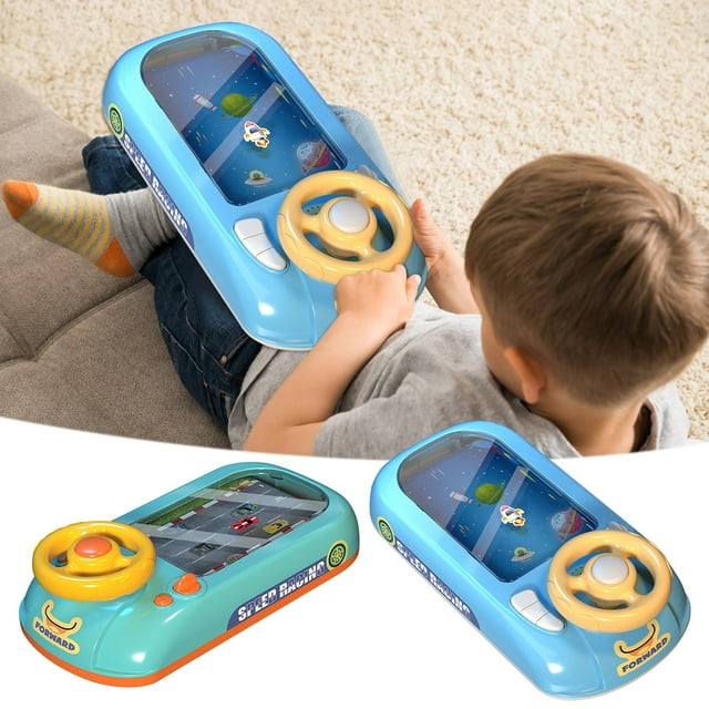 Sentmoon Jouets Garçon Âge 4 Fille de 2 Ans Cadeau d'Anniversaire Bas de Noël Petits Cadeaux Volant pour Enfants Simulation de Conduite Jouets Jeu de Bureau Voiture de Course Percée
