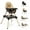 E-Black, variant on CIESMSI Baby High Chair 6 in 1 Convertible Wooden Feeding Chairs for Babies and Toddlers, Beige