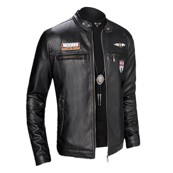 Leather Motorcycle Jacket Men Mens Winter New Style Slim Leather Jacket Fashion Motorcycle Coat