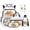Capybara and Book, variant on Xixirimido Black Cat Floral 6Pcs School Bag with Thermal Lunch Box Pencil Case Water Bottle Holder Keychain and Bookmark for Boys Girls 17 Inch Backpack Set