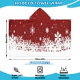 thumbnail image 2 of Red Christmas Snowflake Pattern Hooded Bath Towel，60"x35" for Ages 3 To 12 Kids, Quick Dry Lightweight Soft Microfiber Hood Beach Towel Cover Up for Kids, 2 of 7