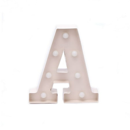 

Home by Jackie Inc Decorative White Vintage Rustic Metal Hanging Light up LED Letter “A”
