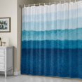 thumbnail image 5 of Gradients Blue Shower Curtain, Oceans Waves Beaches Abstract Art Waterproof Shower Curtain Set with 12 Hooks Lightweight Bath Curtains Fabric Bathroom Decor 72x84 Inches, 5 of 9
