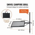 thumbnail image 5 of Swivel Campfire Grill, Fire Pit Grill Grate over Fire Pits, Heavy Duty Steel Grill Grates, 360° Adjustable Open Fire Outdoor Cooking Equipment, Portable Camp Fire Racks for Camping Outdoor BBQ, 5 of 6