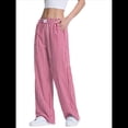 thumbnail image 2 of Pantalones Bóxer de Pijama A Rayas de Cuadros para Mujer, Cómodos y Bonitos con Bolsillos, Conjuntos de Otoño Y2K Rojo L, 2 of 9