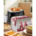 thumbnail image 4 of Red Gnomes Small Toaster Cover 2 Slice, Kitchen Appliance Covers, Valentine Roses Love Leaves Wood Rustic Toaster Oven Cover with Loop, Bread Machine Cover Polyester Dust Cover Protection, 4 of 4