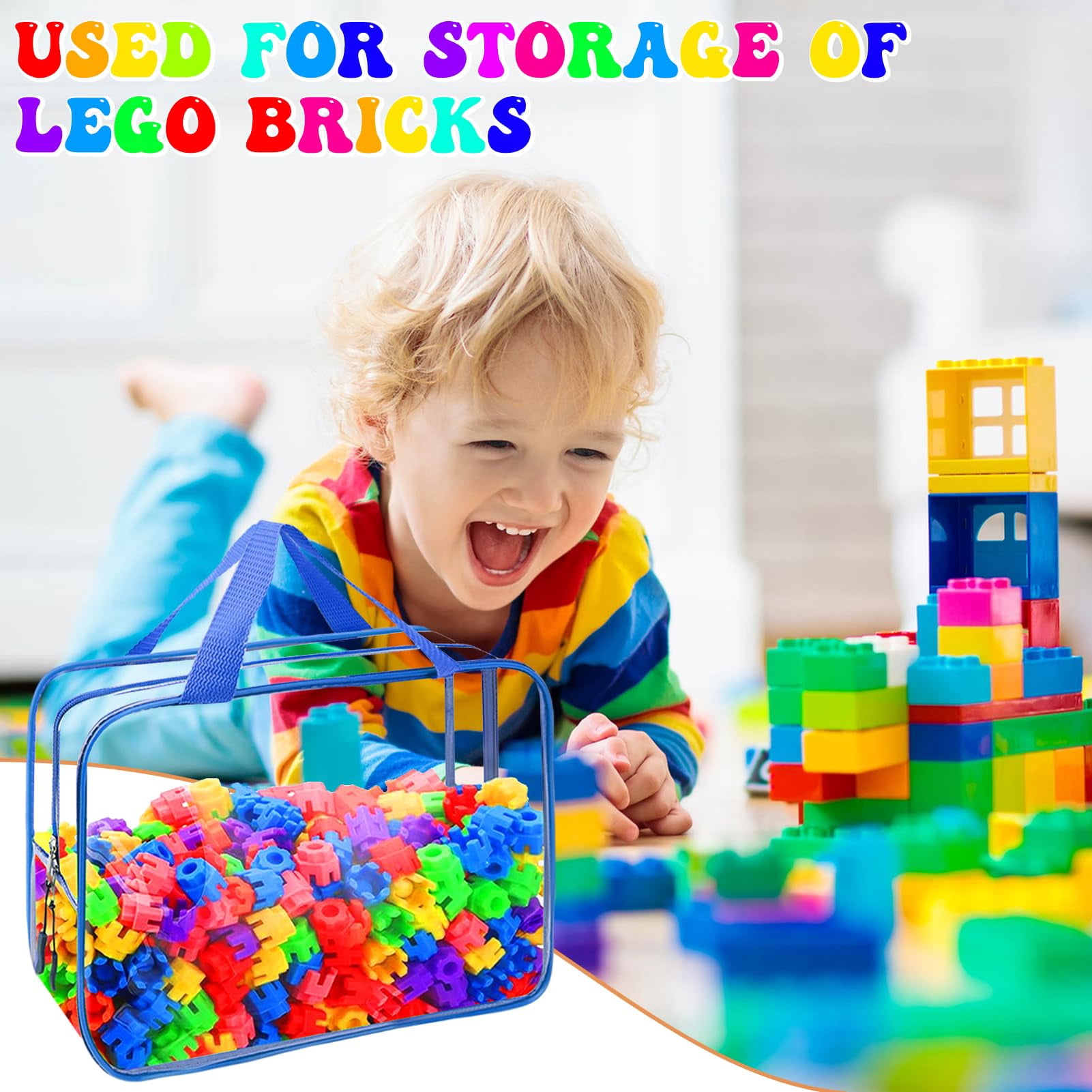 8 Packs 8 Colors Large Storage Bags  Reusable Clear Pvc Board Game Organizers And With Zipper For Building Blocks Puzzle Handmade Accessories Toiletry Bag