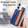 thumbnail image 5 of ELEHOLD Case for iPhone 16 Plus, Leather Wallet Case with Metal Buckle Card Holder & Wristband & Stand, Shockproof Back Cover for Men Women,Blue, 5 of 11