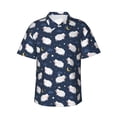 thumbnail image 1 of Balery Cute Sheep 1 Camisas hawaianas de manga corta para hombre, camisas playeras de corte holgado, camisas de vacaciones con botones,Small, 1 of 7
