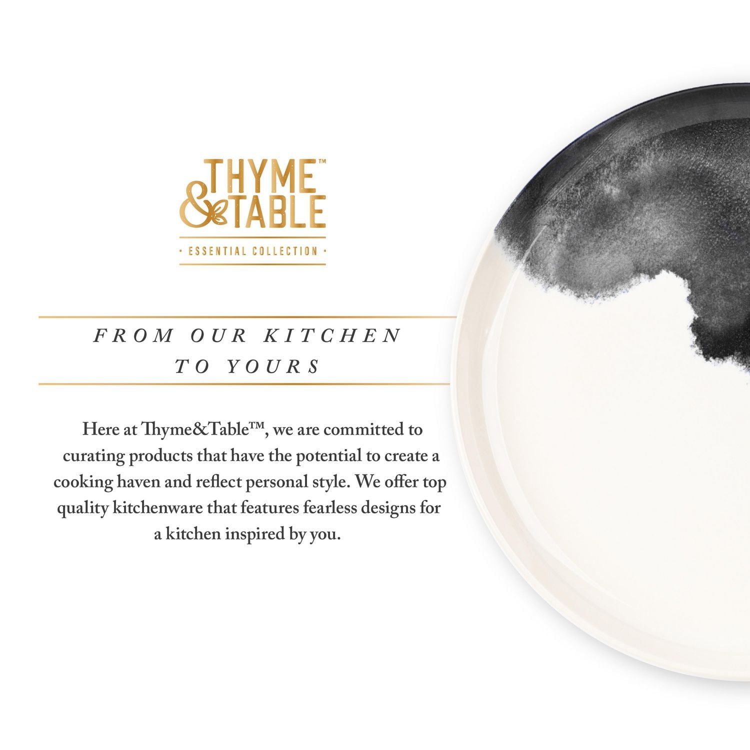 Thyme & Table Grey Drip Stoneware Round Dinner Plate