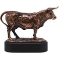thumbnail image 3 of Ebros 9.5" L France Charolais Cattle Cow Bronze Electroplated Figurine with Base, 3 of 5