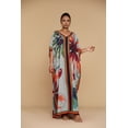 thumbnail image 2 of Bsubseach Fashion Womens V Neck Abstract Floral Print 100% Polyester Kaftan Beach Swim Cover Up Maxi Dress, S-XXL, 2 of 6
