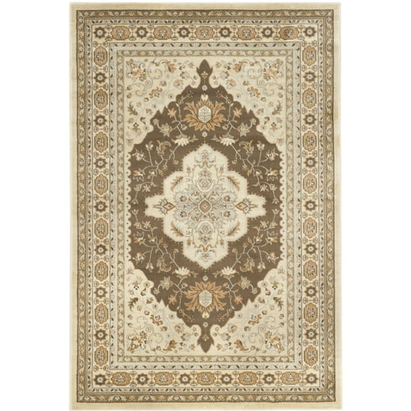 SAFAVIEH Florenteen Eden Traditional Area Rug, Ivory/Brown, 5'1" x 7'7"