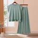 thumbnail image 5 of Pantalones Conjunto de pantalones de camiseta informal para mujer, cuello redondo, sin mangas, atuendo diario (verde M) Kuymtek Verde T M para Mujer, 5 of 6
