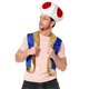 thumbnail image 3 of Disfraz de personaje del juego de Halloween, disfraz de cosplay del Reino Champiñón, disfraz de Capitán Chino con cabeza de hongo de punto rojo, 3 of 5