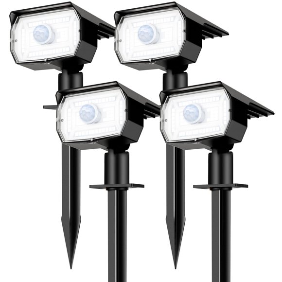 Focos solares nipify, paquete de 4, 56 LED, impermeables, con sensor de movimiento