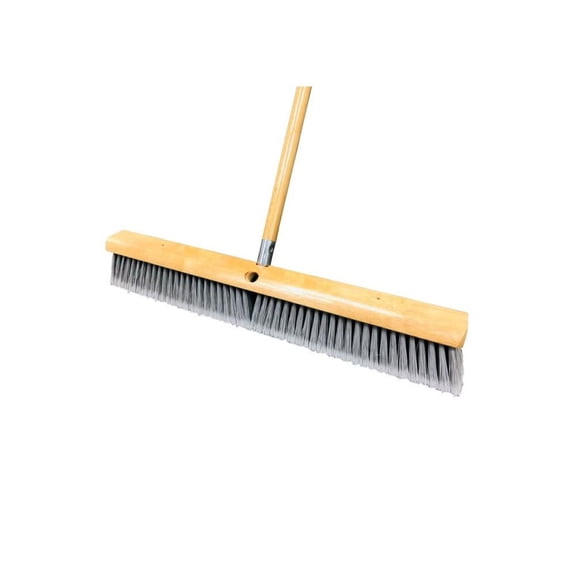 No. 37 Line Floor Brush, 24 in Hrdwd Blk, 3 in Trim, Slvr Flagged-Tip Polystyrene