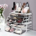 thumbnail image 2 of Zimtown Makeup Organizer Desk Clear Acrylic Storage Box Holder for Cosmetics, 2 of 7
