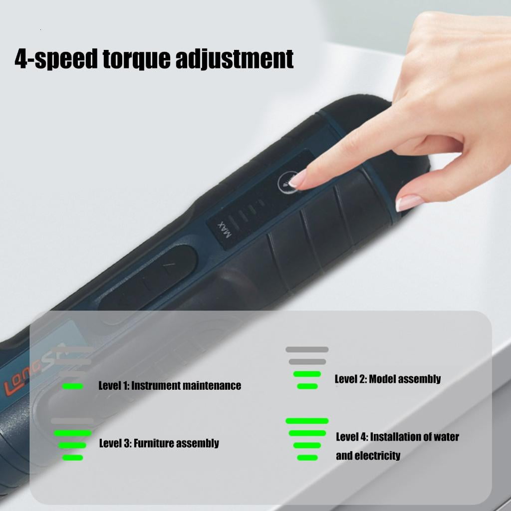 Industrial Electric Screwdriver 4 Torques Settings Rechargeable Magnetic Head