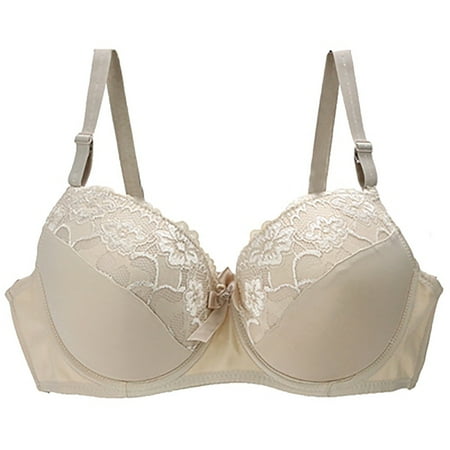 Erwazi Lace Bra for Womens Full Coverage Underwire Bras Padded Underwear on Clearance