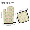 thumbnail image 2 of Yayeee Oven Mitts and Pot Holder Set of 2 Heat Resistant Kitchen Gloves Baking Hot Pad, Light Green Geometric, 2 of 5