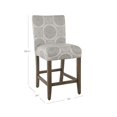 thumbnail image 3 of HomePop 24" Traditional Wood and Fabric Parsons Counter Stool in Gray Medallion, 3 of 10