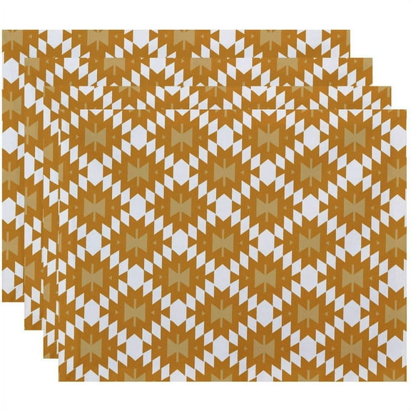 Simply Daisy 18" x 14" Jodhpur Kilim Geometric Print Placemat