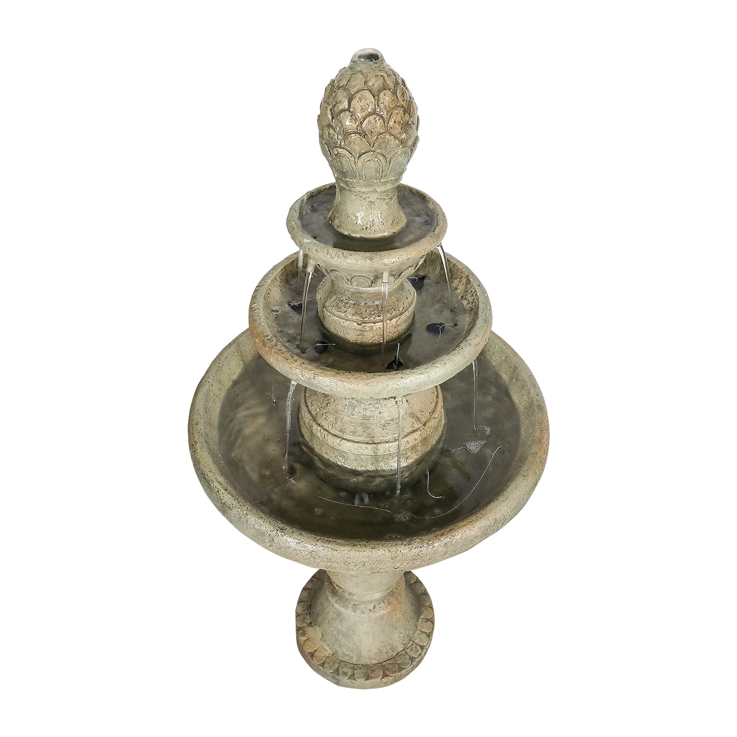 Italian Outdoor Water Fountain - 42.5''H Fountains and Waterfalls Outside, Large Cascading Indoor Floor-Standing Concrete Fountain Features W/Pump for Garden，Patio, Yard and Home