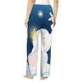 thumbnail image 3 of Disketp Cute Elephant Print Women'S Comfy Pajama Pants Casual Drawstring Palazzo Lounge Wide Leg Pants, 3 of 9