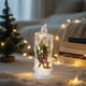 thumbnail image 5 of Velas LED navideñas | Velas electrónicas sin llama con diseño de árbol de cristal para decoración navideña | Decoración de mesa a pilas para el hogar, fiestas y repisas | Juego de 1, 5 of 6
