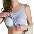 thumbnail image 2 of VV AVEORS Women's Shelf Bra Tank Top Wide Strap Ribbed Camisole Summer Crew Neck Basic Underwear Light Purple S, 2 of 7