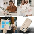 thumbnail image 7 of for iPhone 15 Plus Wallet Case, Multi-Functional Purse Case with Card Holders Zipper Pocket, RFID Blocking Full Body Case, Shoulder Strap Wristband Crossbody Cover for iPhone 15 Plus, White, 7 of 7