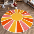 thumbnail image 4 of Sun Kids Rug,4 ft Rainbow Kids Rugs for Room,Non-Slip Washable Round Kid playroom rug,Ultra Soft Circle Nursery Rug Colorful Kids Area Rug for Kid Room Classroom Bedroom Living Room Decor（Pink）, 4 of 8