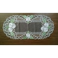 thumbnail image 4 of Doily Boutique Table Runner Embroidered with a White Daisy on Brown Burlap Linen Fabric, Size 34 x 15 inches, 4 of 6