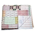 thumbnail image 6 of Marusthali Indian Silk Patchwork Kantha Quilts Handmade Queen Quilt Indian Silk Sari Kantha Quilted Quilt Cover Old Bohemian Vintage Patola Quilt, 6 of 9