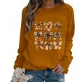 thumbnail image 2 of QATAINLAV Chandail contre le Cancer du Sein pour Femmes Chandails à Manches Longues Tendance Imprimé Ruban Rose Col Rond Chandails Automne 2025 Hauts de Sortie Mes Commandes Passées par Moi Orange P, 2 of 5