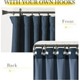 thumbnail image 5 of NICETOWN Navy Blue Room Darkening Curtains for Bedroom, Rod Pocket/Back Tab/Hook Belt Light Blocking Noise Canceling Linen Blend Window Treatments for Living Room, W50 x L96, 2 Panels, 5 of 9