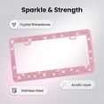 thumbnail image 3 of 1-Piece Square-Hole License Plate Frame, Sparkling Cute Rhinestones, Stainless Steel Material, Unisex, pink, 3 of 6